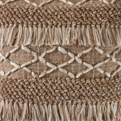 Pillows-Kirkland's Home Neutral Geometric Fringe Accent Pillow Brown