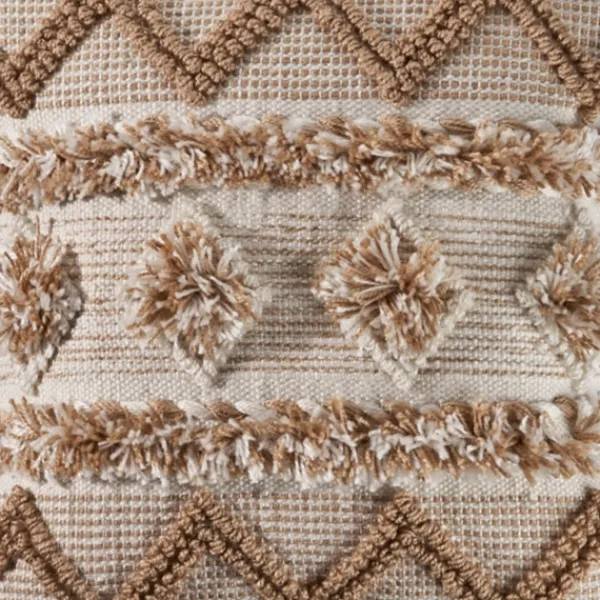 Pillows-Kirkland's Home Neutral Geometric Pom Pom Pillow Brown