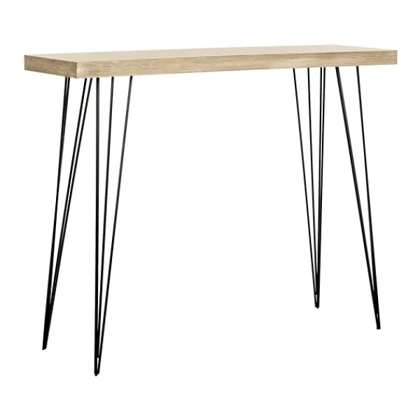 Console Tables-Kirkland's Home Neutral Hairpin Legs Console Table Gray