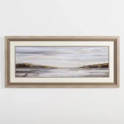 Framed Art-Kirkland's Home Neutral Horizon Landscape Framed Art Print Gray