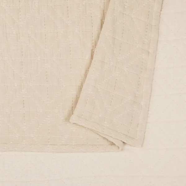 Bedspreads & Coverlets-Kirkland's Home Neutral Maren Full/Queen Bed Blanket Tan