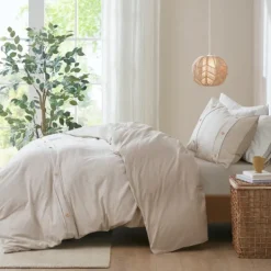 Duvets-Kirkland's Home Neutral Oversized 3-Pc. Queen Duvet Cover Set Tan