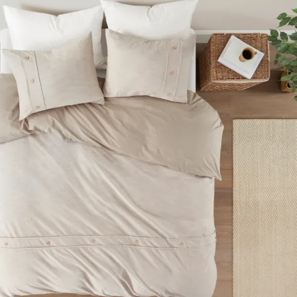 Duvets-Kirkland's Home Neutral Oversized 3-Pc. Queen Duvet Cover Set Tan