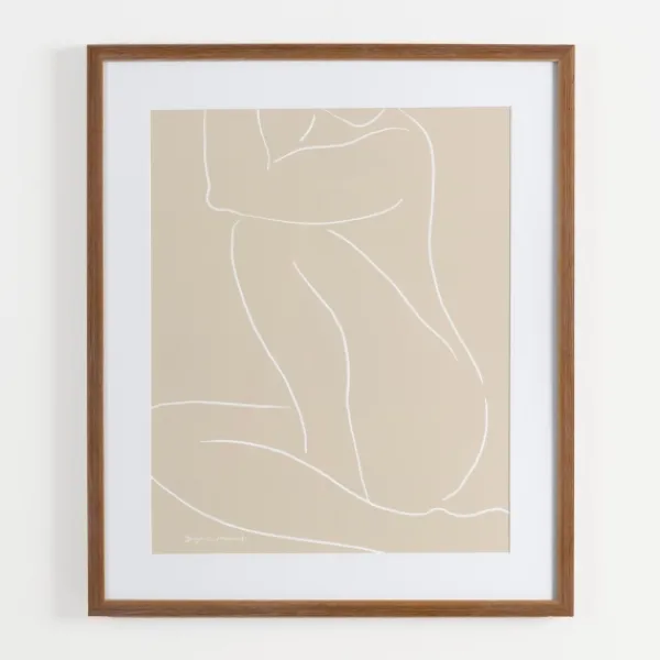 Framed Art-Kirkland's Home Neutral Sketched Lady Framed Art Print Tan/White