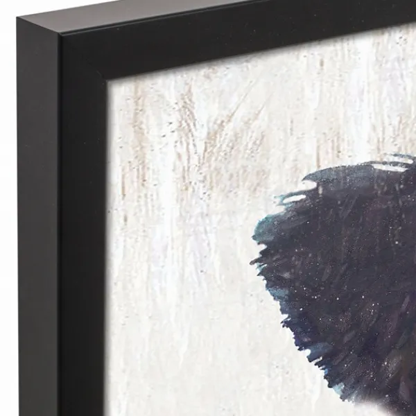 Framed Art-Kirkland's Home Neutral Staring Cow Framed Canvas Art Print Black/White/Ivory