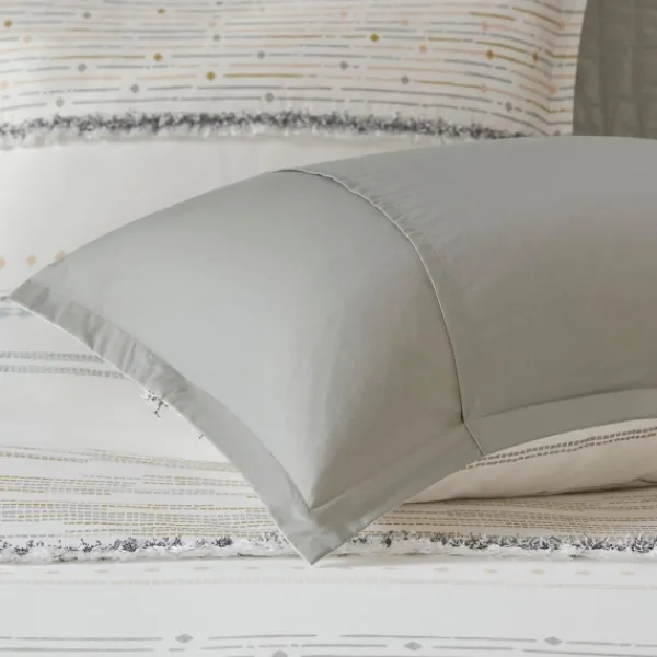 Comforters-Kirkland's Home Neutral Stripe Full/Queen 3-Pc. Comforter Set Ivory/Tan/Gray