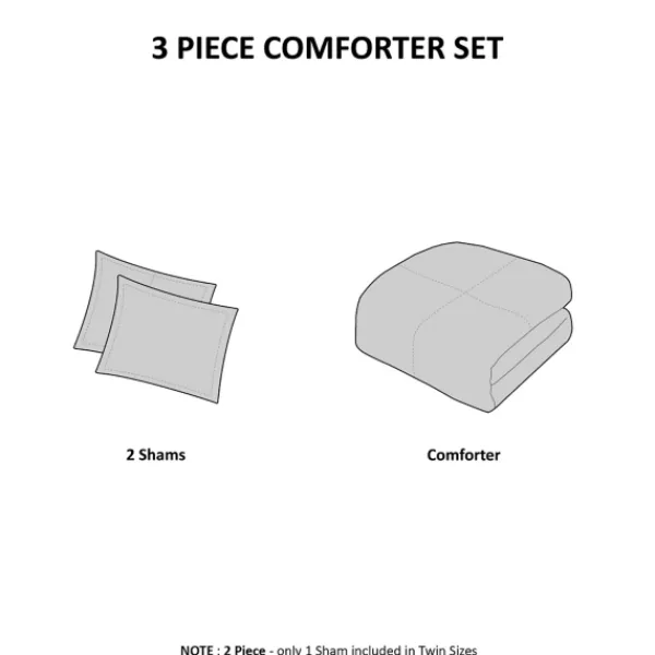 Comforters-Kirkland's Home Neutral Stripe Full/Queen 3-Pc. Comforter Set Ivory/Tan/Gray