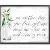 Wall Quotes & Signs-Kirkland's Home Never Give Up Framed Giclee Canvas Art Print Black/White