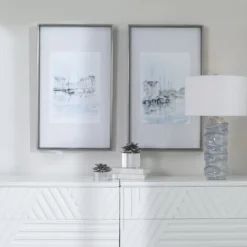 Framed Art-Kirkland's Home New England Port Framed Art Prints, Set Of 2 White/Gray