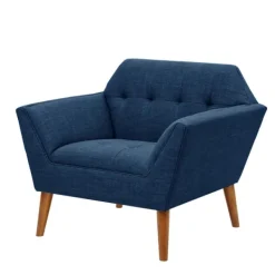 Accent Chairs-Kirkland's Home Newman Mid-Century Accent Chair Blue