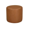 Benches & Ottomans-Kirkland's Home Newton Carmel Faux Leather Cylinder Ottoman Brown