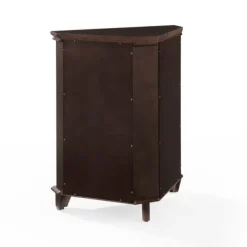 Bathroom Furniture-Kirkland's Home Nikki Dark Wooden Corner Cabinet Brown