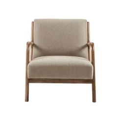 Accent Chairs-Kirkland's Home Nolan Cream Mid-Century Accent Chair Tan