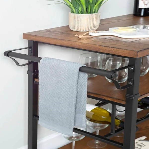 Kitchen Islands & Bar Carts-Kirkland's Home Norcross Industrial Rolling Bar Cart