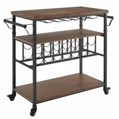 Kitchen Islands & Bar Carts-Kirkland's Home Norcross Industrial Rolling Bar Cart