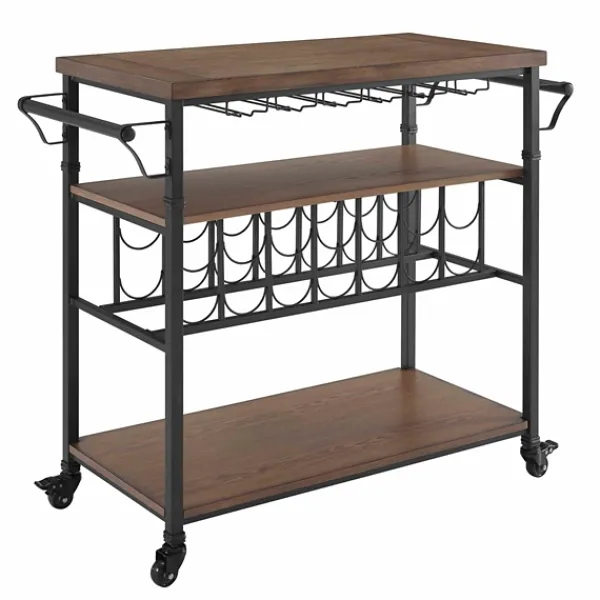 Kitchen Islands & Bar Carts-Kirkland's Home Norcross Industrial Rolling Bar Cart
