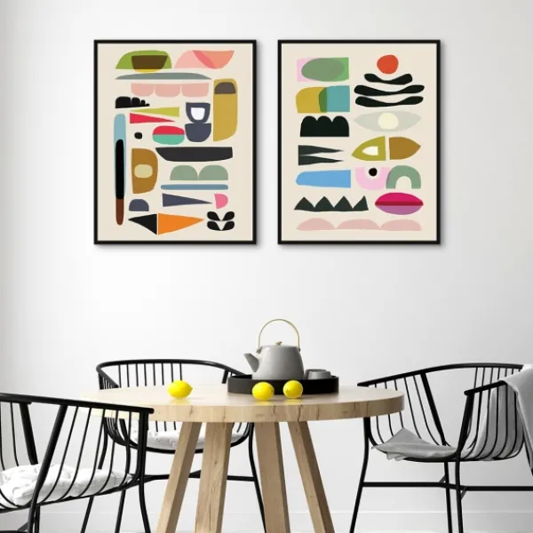 Framed Art-Kirkland's Home Nordic Glam Framed Canvas Art Prints, Set Of 2 Ivory/Multi
