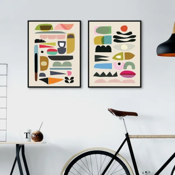 Framed Art-Kirkland's Home Nordic Glam Framed Canvas Art Prints, Set Of 2 Ivory/Multi