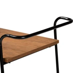 Kitchen Islands & Bar Carts-Kirkland's Home Norris Walnut 3-Tier Mobile Bar Cart
