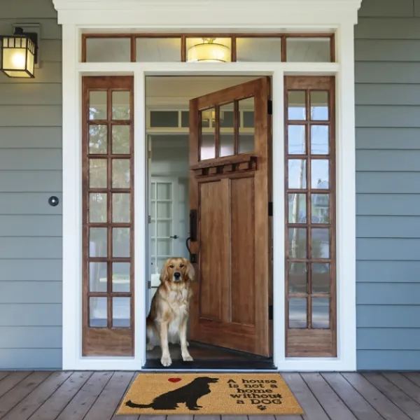 Doormats-Kirkland's Home Not Home Without A Dog Coir Doormat Tan/Black