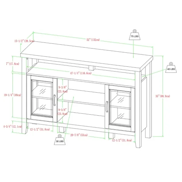 Tv Stands & Media Consoles-Kirkland's Home Oak Rustic Wood Tv Stand White