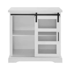 Accent & End Tables-Kirkland's Home Oak Sliding Door Cabinet White