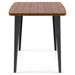Dining Tables-Kirkland's Home Oak Wood And Metal Dining Table Brown