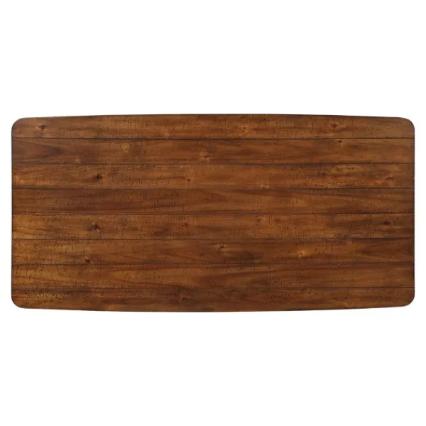 Dining Tables-Kirkland's Home Oak Wood And Metal Dining Table Brown