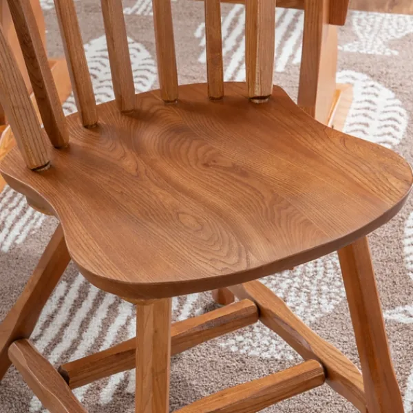 Dining Chairs-Kirkland's Home Oak Wood Spindle Back Dining Chairs, Set Of 2 Brown