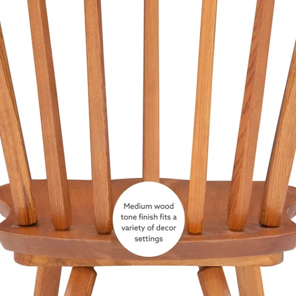 Dining Chairs-Kirkland's Home Oak Wood Spindle Back Dining Chairs, Set Of 2 Brown