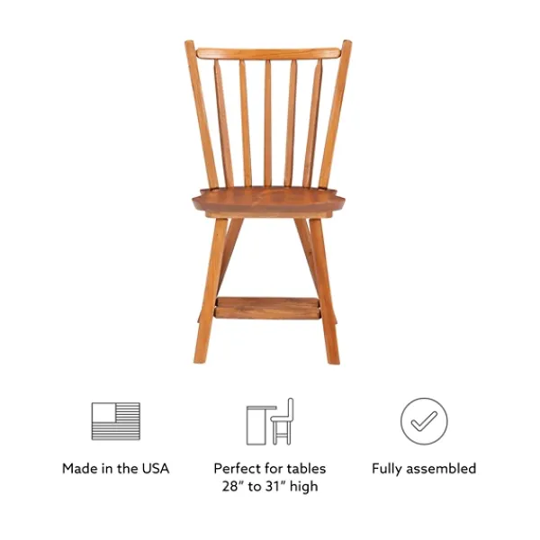 Dining Chairs-Kirkland's Home Oak Wood Spindle Back Dining Chairs, Set Of 2 Brown