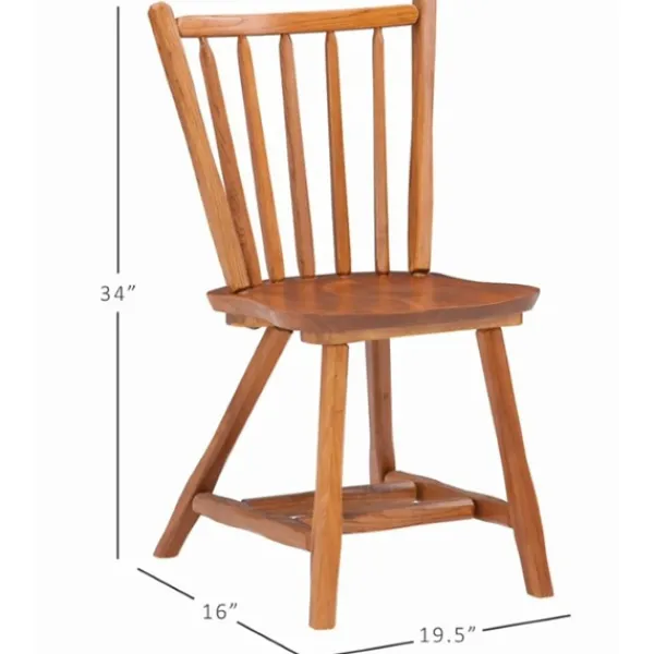 Dining Chairs-Kirkland's Home Oak Wood Spindle Back Dining Chairs, Set Of 2 Brown