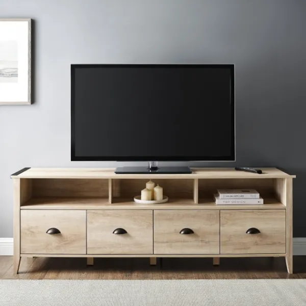 Tv Stands & Media Consoles-Kirkland's Home Oak Wood Tv Console White