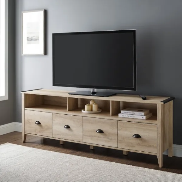 Tv Stands & Media Consoles-Kirkland's Home Oak Wood Tv Console White