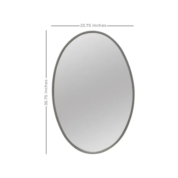 Decorative Mirrors-Kirkland's Home Oakland Oval Wall Mirror Silver