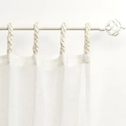Curtains & Drapes-Kirkland's Home Oatmeal Braided 2-Pc. Curtain Panel Set, 108 In. White/Tan