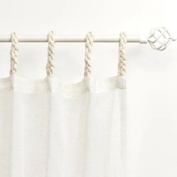 Curtains & Drapes-Kirkland's Home Oatmeal Braided 2-Pc. Curtain Panel Set, 108 In. White/Tan