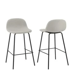 Bar Stools & Counter Height Stools-Kirkland's Home Oatmeal Linen Slope Back Counter Stools, Set Of 2 Ivory