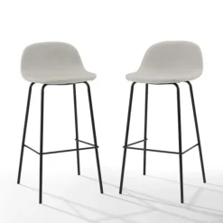 Bar Stools & Counter Height Stools-Kirkland's Home Oatmeal Slope Back 2-Pc. Barstool Set White