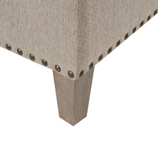 Benches & Ottomans-Kirkland's Home Oatmeal Tufted Square Ottoman Tan