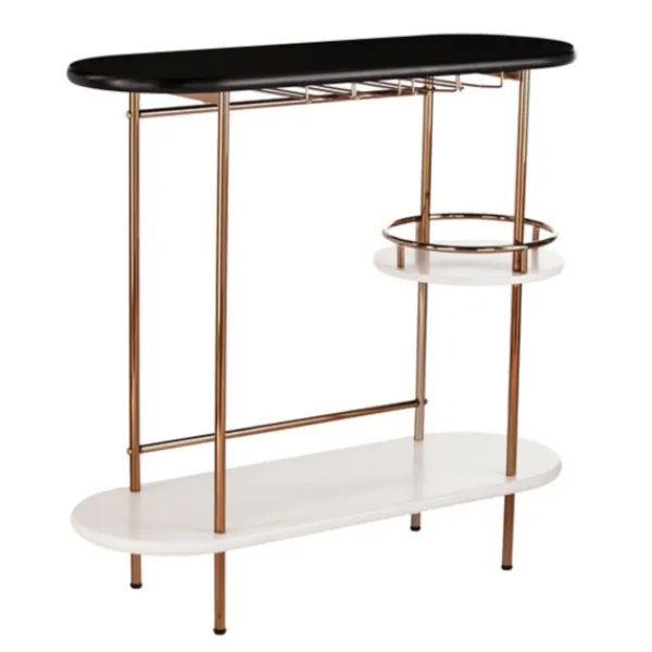 Kitchen Islands & Bar Carts-Kirkland's Home Oblong Gold Metal Frame Bar Cart