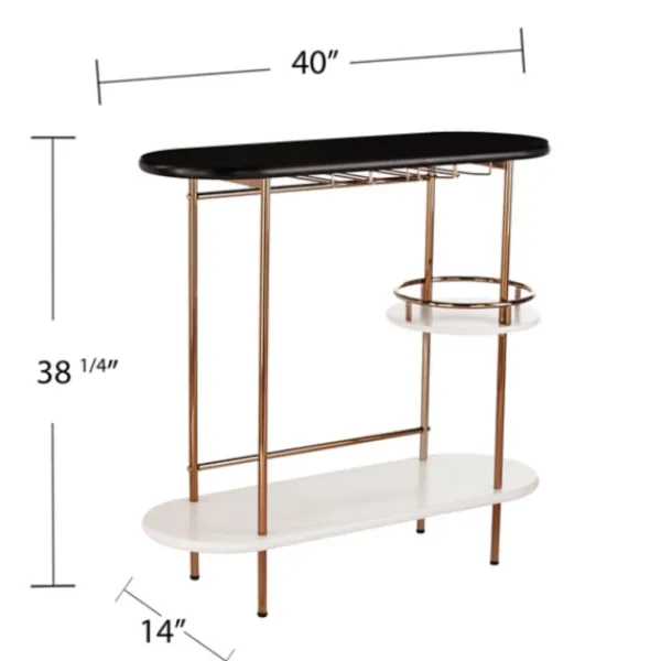 Kitchen Islands & Bar Carts-Kirkland's Home Oblong Gold Metal Frame Bar Cart