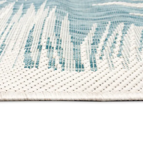 Outdoor Rugs-Kirkland's Home Ocean Blue Palm Leaves Outdoor Area Rug, 6X9 Blue/White