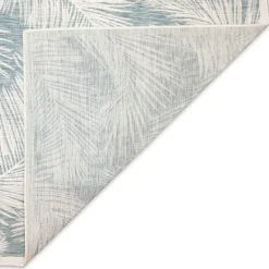 Outdoor Rugs-Kirkland's Home Ocean Blue Palm Leaves Outdoor Area Rug, 6X9 Blue/White