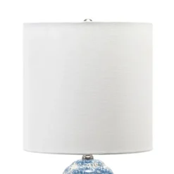 Table Lamps-Kirkland's Home Ocean Blues Mottled Pillar Table Lamp White