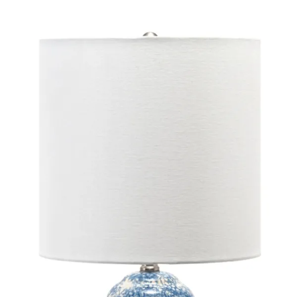 Table Lamps-Kirkland's Home Ocean Blues Mottled Pillar Table Lamp White
