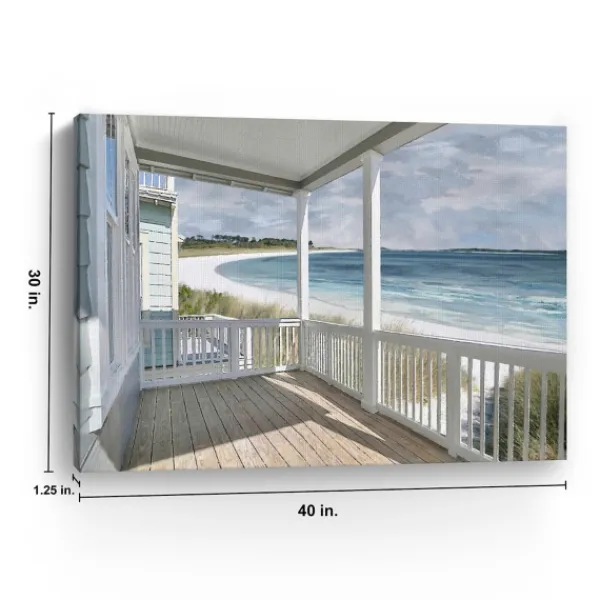 Canvas Art-Kirkland's Home Ocean View Canvas Art Print, 40X30 In. Blue/White/Tan