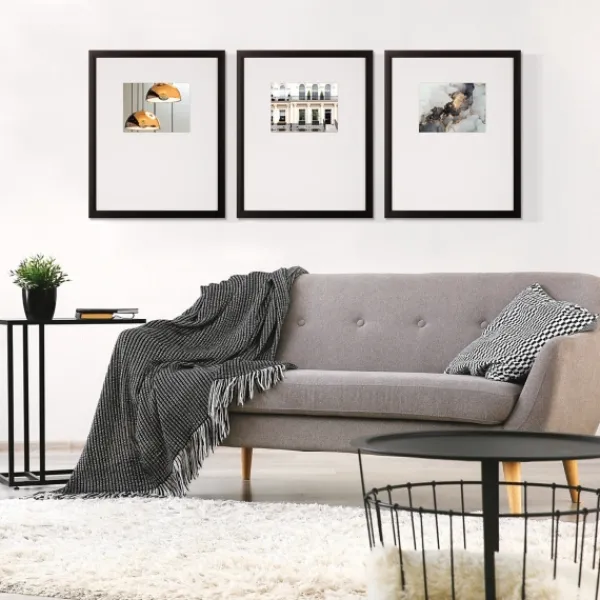 Gallery Wall Frames-Kirkland's Home Offset Mat 8X10 3-Pc. Gallery Wall Frame Set Black