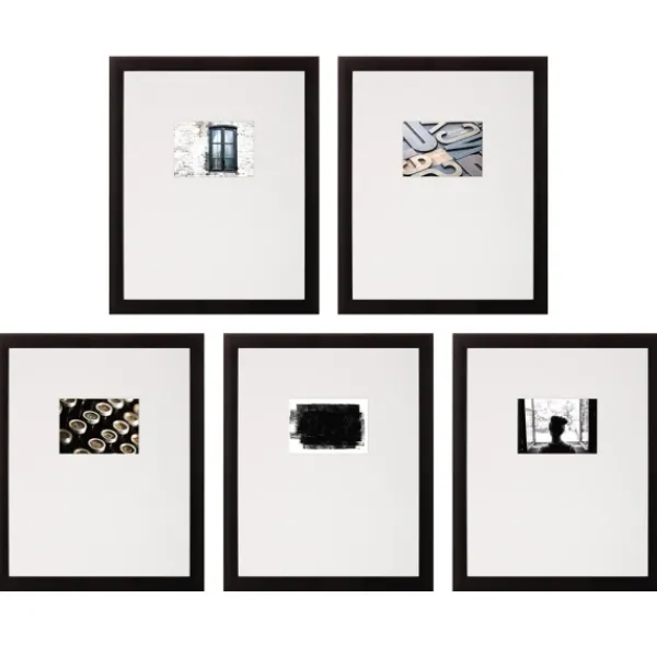Gallery Wall Frames-Kirkland's Home Offset Mat 5X7 5-Pc. Gallery Wall Frame Set Black
