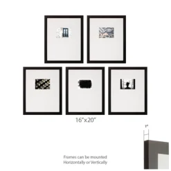 Gallery Wall Frames-Kirkland's Home Offset Mat 5X7 5-Pc. Gallery Wall Frame Set Black